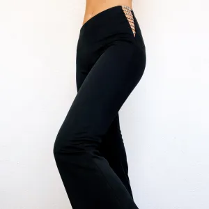 Vintage Black Rhinestone Pants