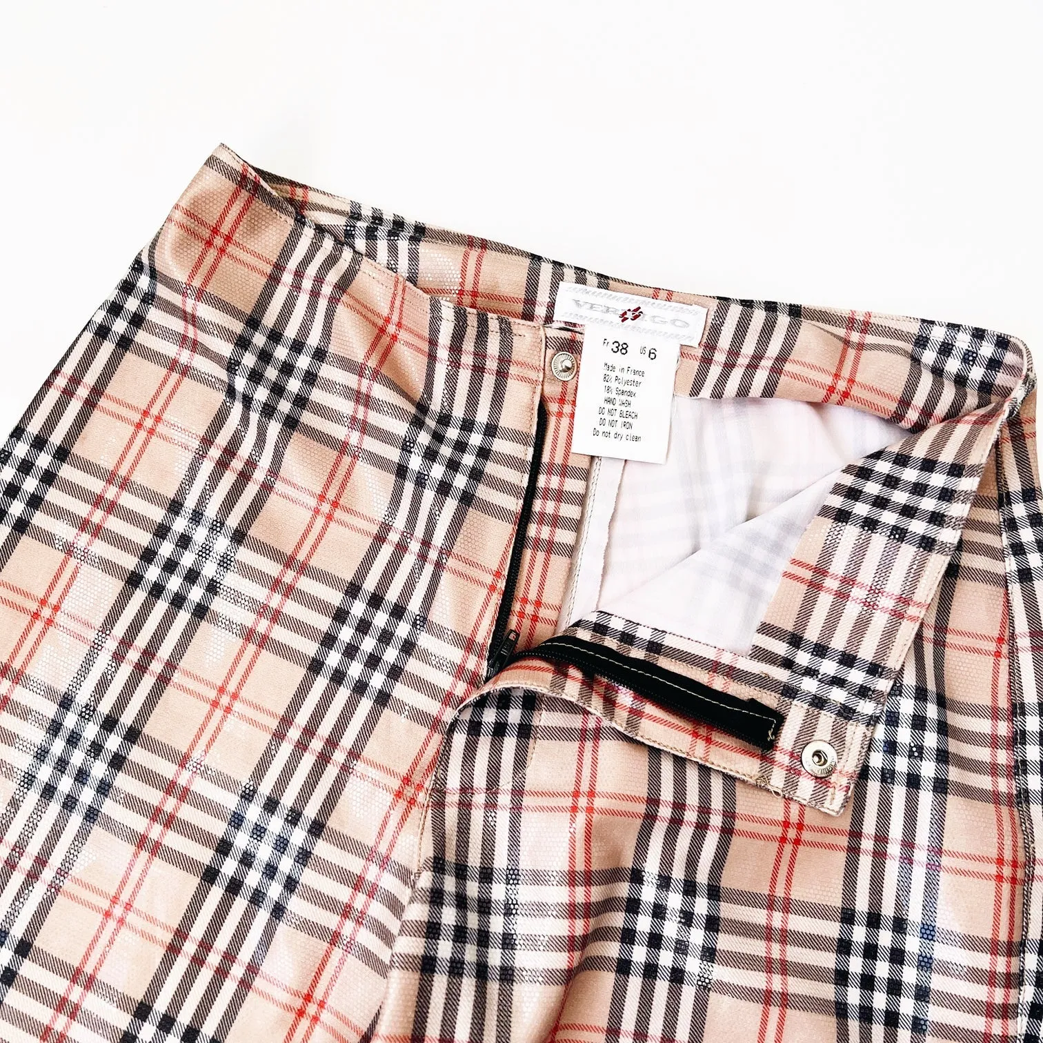 Vintage Shiny Plaid Pants
