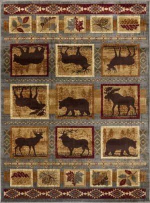 Wildlife Collage Cabin 8'x10' Area Rug