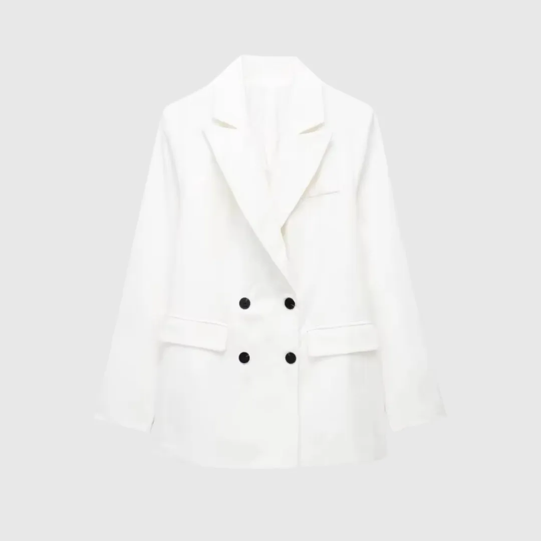 Women Cotton Linen Waistcoat Blazer And Pants Set