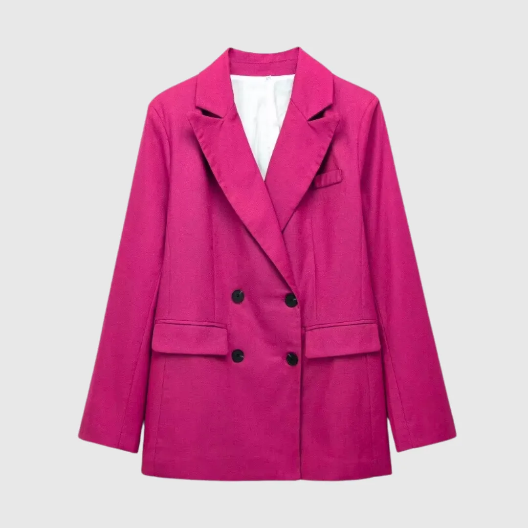 Women Cotton Linen Waistcoat Blazer And Pants Set