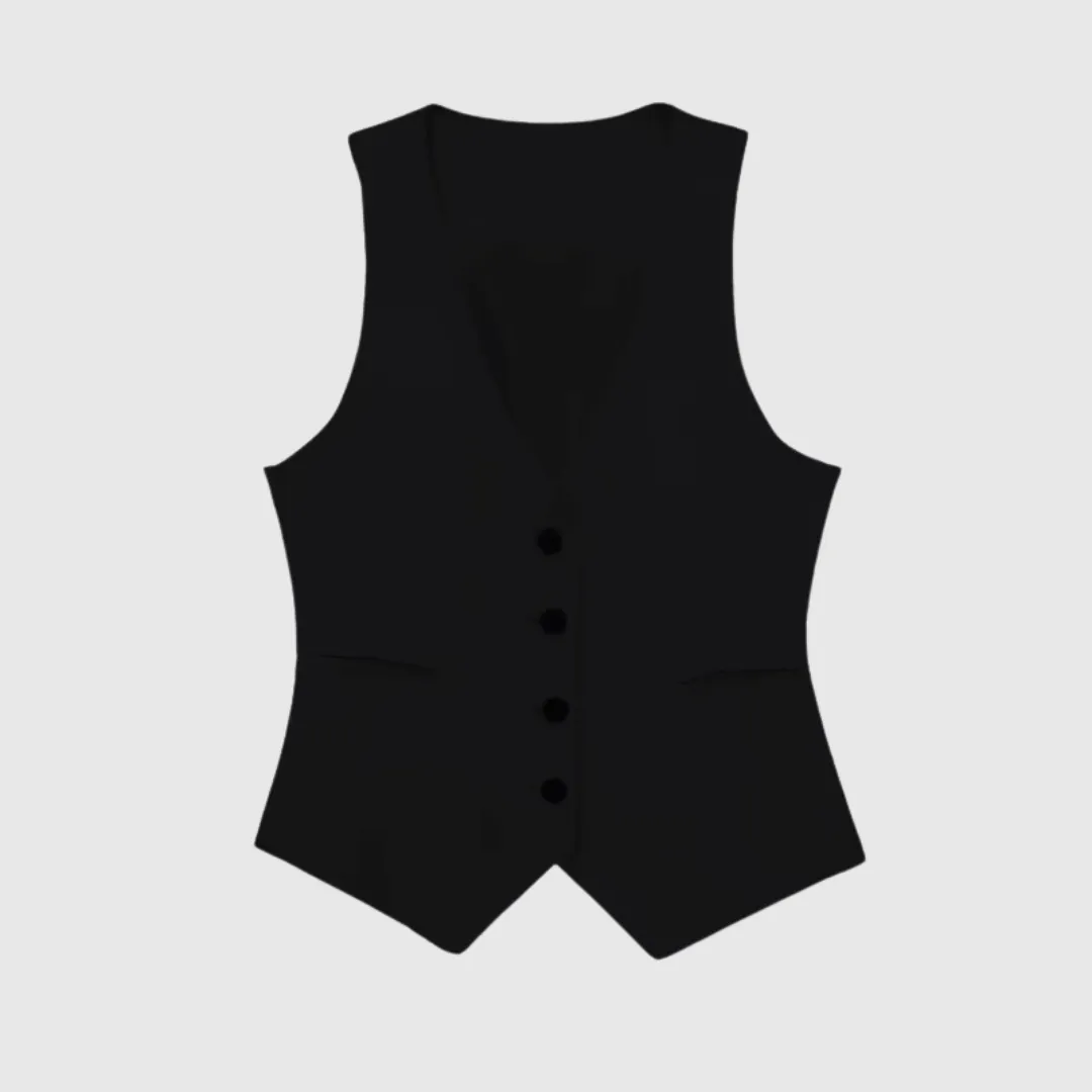 Women Cotton Linen Waistcoat Blazer And Pants Set