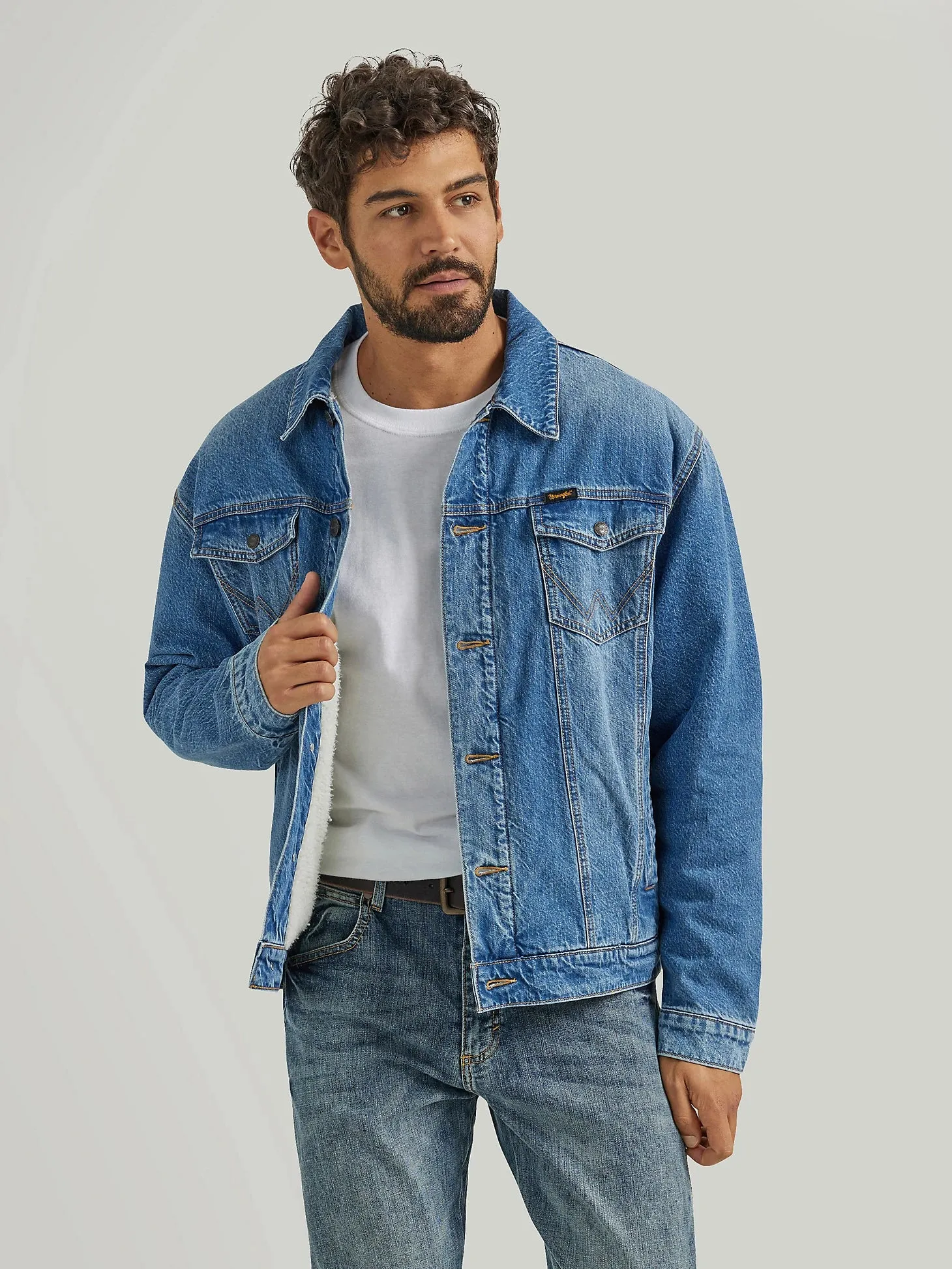 WRANGLER RETRO SHERPA LINED WESTERN DENIM JACKET