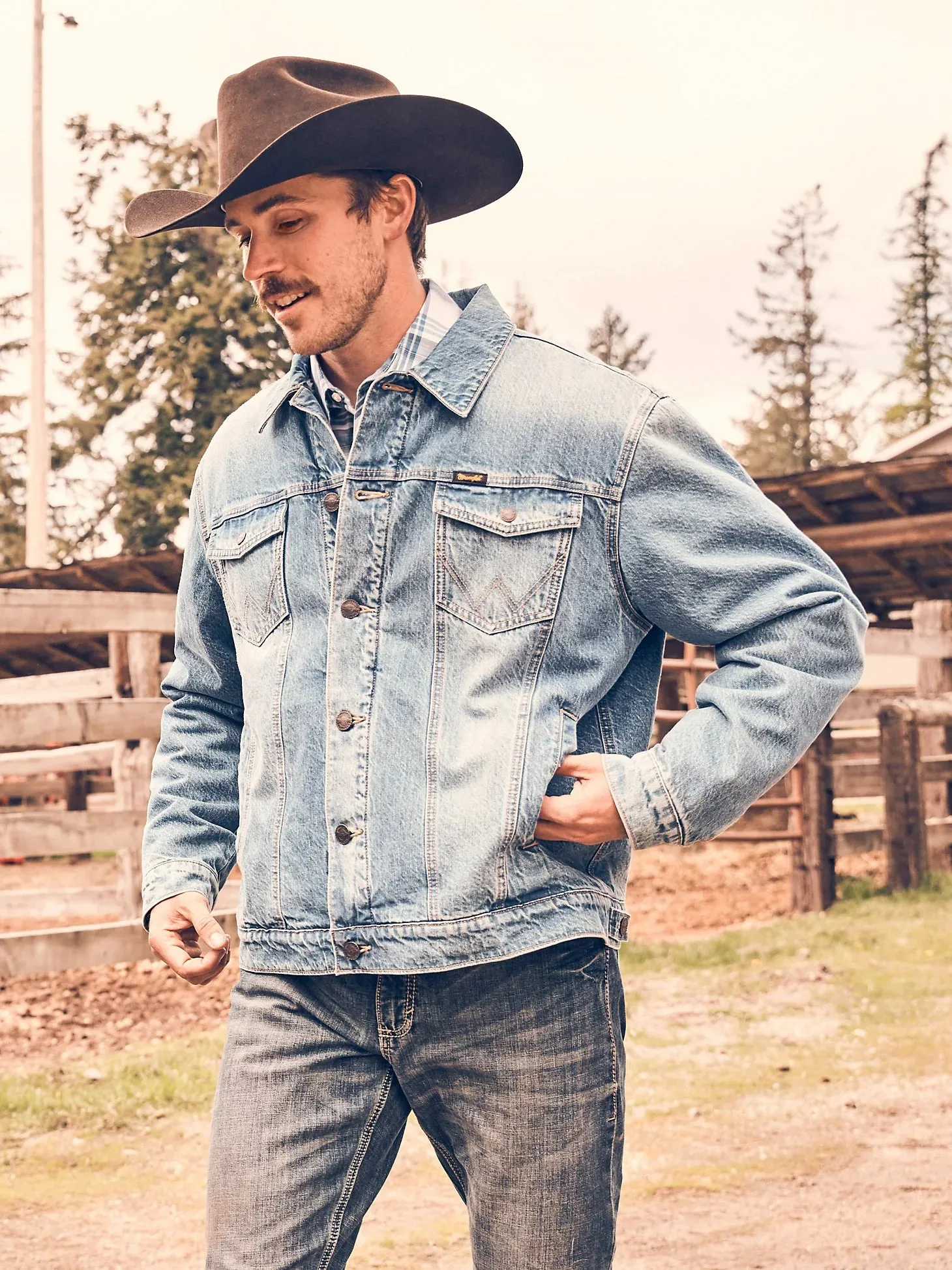 WRANGLER RETRO SHERPA LINED WESTERN DENIM JACKET