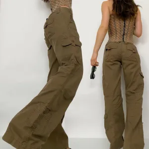 Y2K Brown Low Rise Cargos