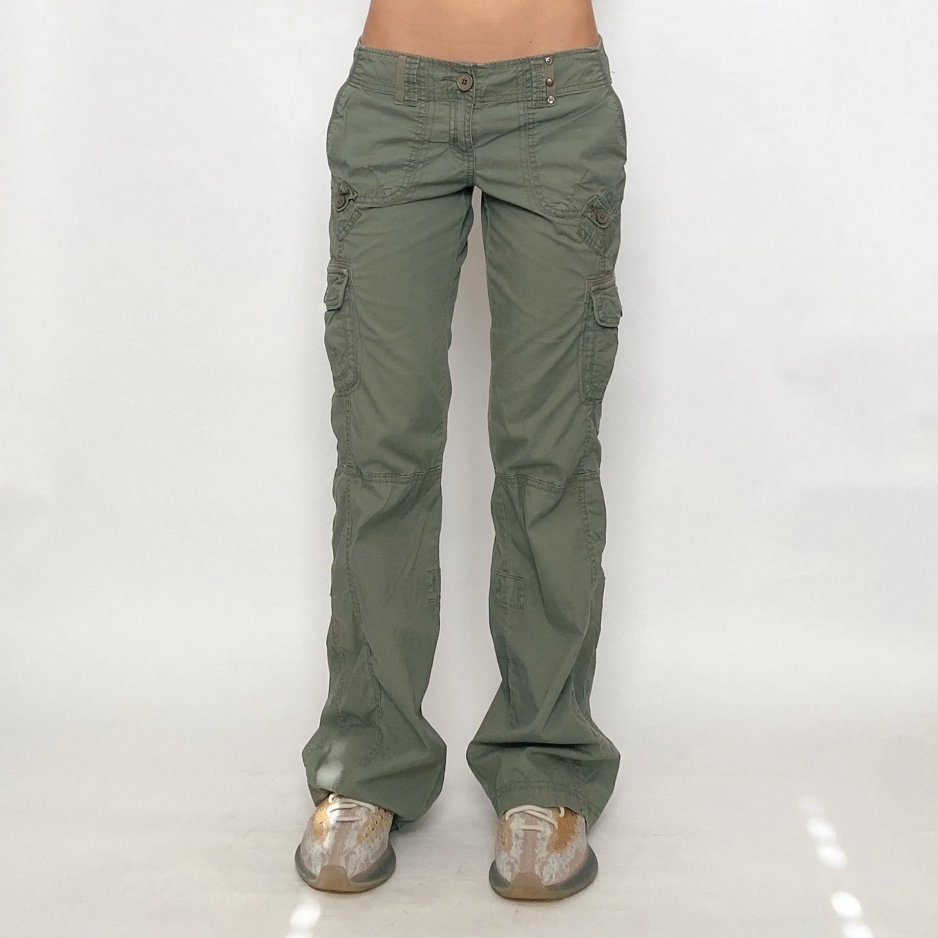 y2k olive cargos - small